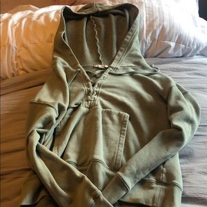 American eagle green tie up hoodie!
